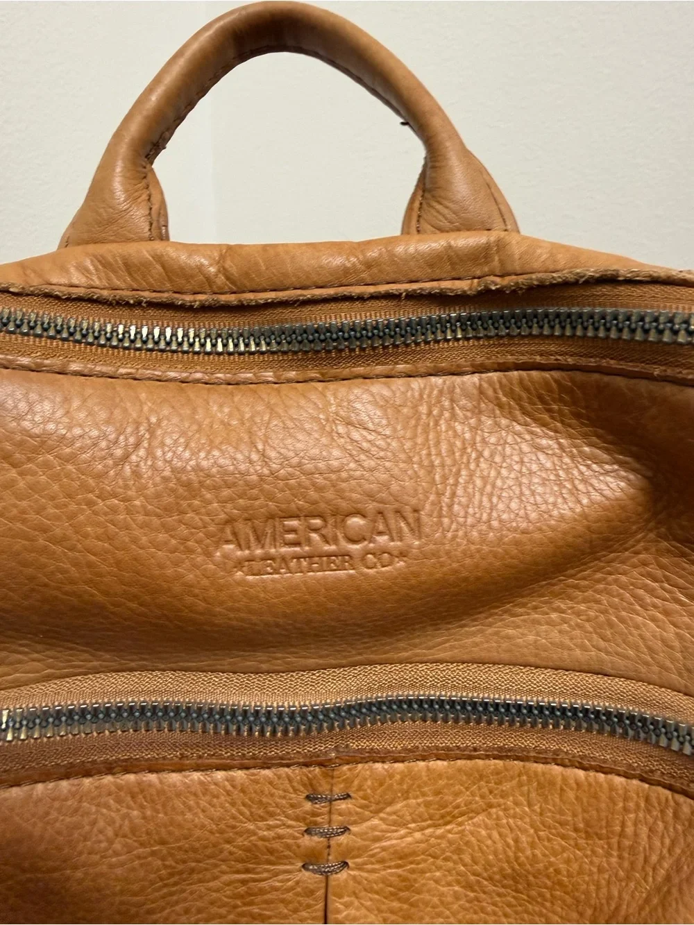 American Leather Co. Cleveland Midsized Backpack Brown Tan Leather